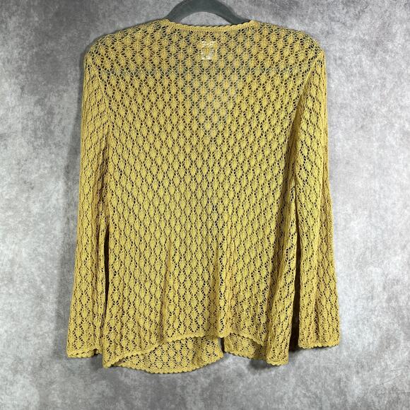 April Cornell Sweater‎ Womens Medium Crochet Knit Lace Cardigan Button Up Boho - Picture 4 of 8